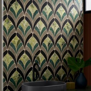 Rosalia Verde Green Floral Marble Mosaic