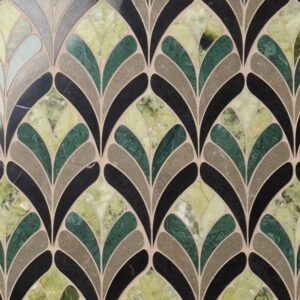 Rosalia Verde Green Floral Marble Mosaic