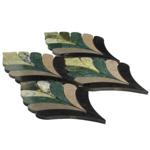 Rosalia Verde Green Floral Marble Mosaic