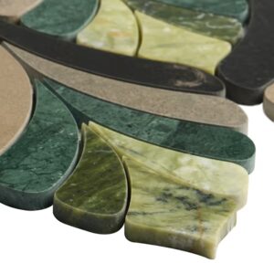 Rosalia Verde Green Floral Marble Mosaic