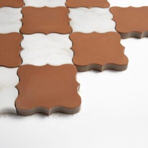 Calacatta Bella, Cotto Rio Honed Tudor Marble Mosaic