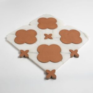 Calacatta Gold, Cotto Rio Honed Cottage Marble Mosaic