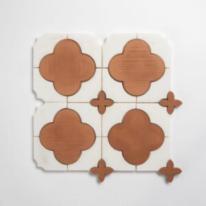 Calacatta Bella, Cotto Rio Honed Cottage Marble Mosaic