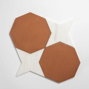 Calacatta Gold, Cotto Rio Honed Ottaglio Marble Mosaic