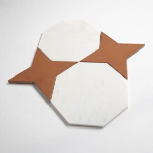 Calacatta Bella, Cotto Rio Honed Ottaglio Marble Mosaic